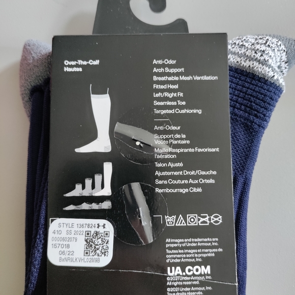 Under Armour OTC soccer Over the calf performance sport athletic sock navy NWT - Picture 8 of 10